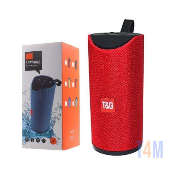 COLUNA DE SOM PORTÁTIL T&G TG-113 AUX/USB/CARTÃO DE MEMÓRIA 3D 10W VERMELHO